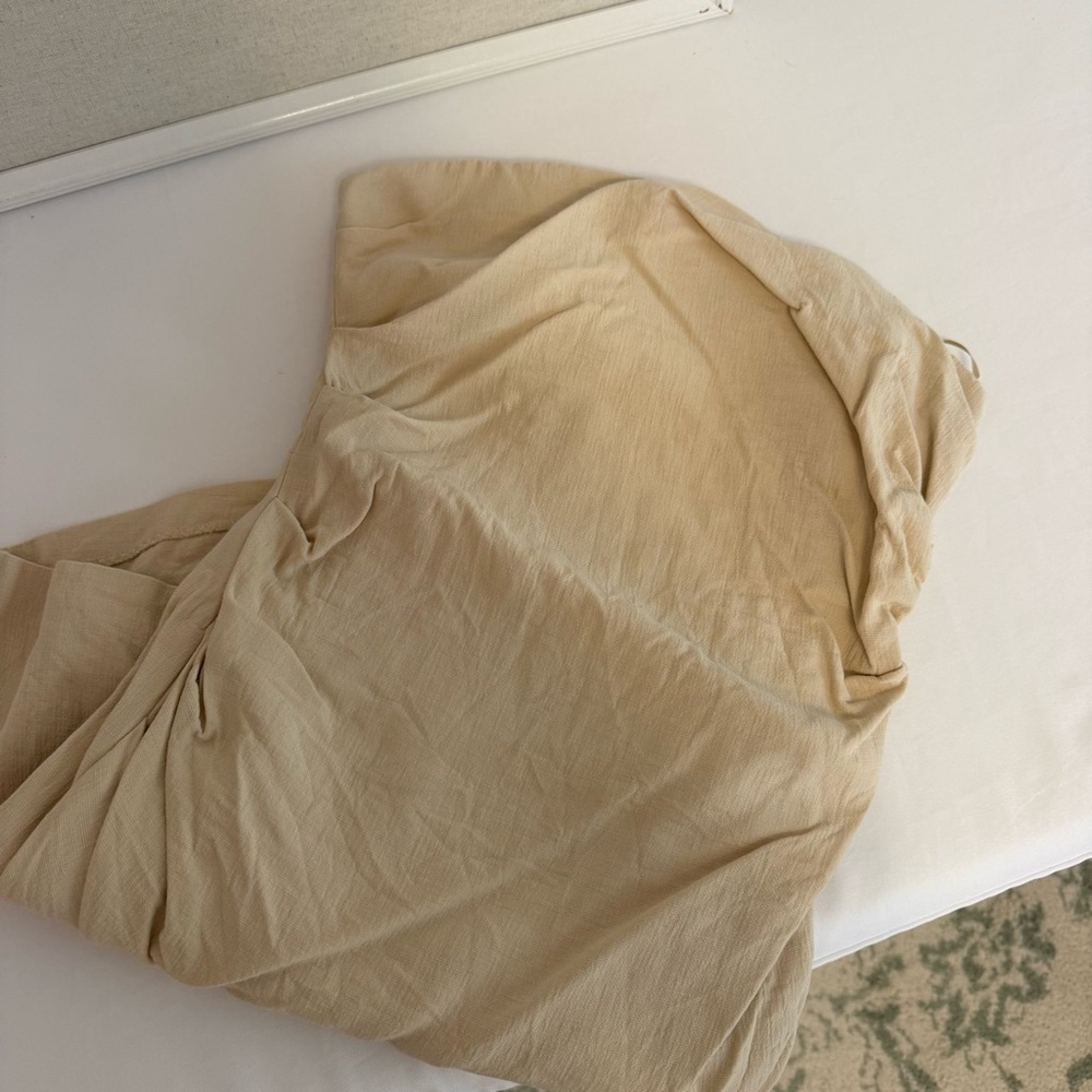 Zara Strapless Off-White Dress / Cream linen mini dress - Picture 9 of 9